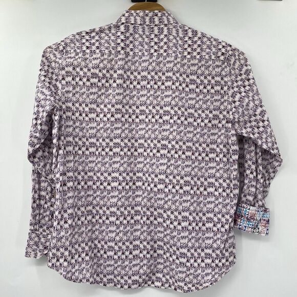Robert Graham Men's Classic‎ Fit XL Purple Paisley Flip Cuff Long Sleeve Shirt - Picture 3 of 7